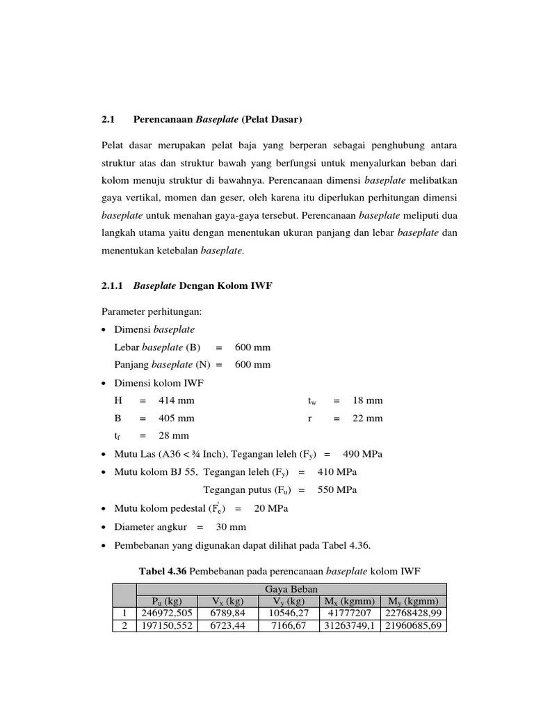 Perencanaan Baseplate | PDF