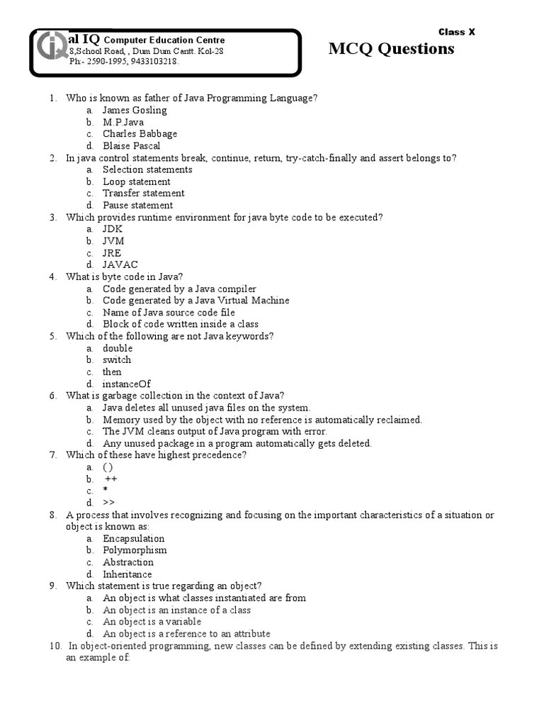 MCQ Theory | PDF | Java Virtual Machine | Java (Programming Language)