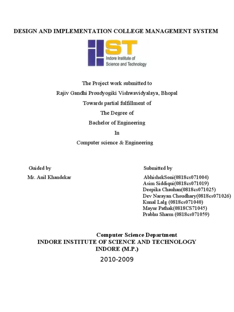 Design And Implementation College Management System | PDF | Knowledge | Computing