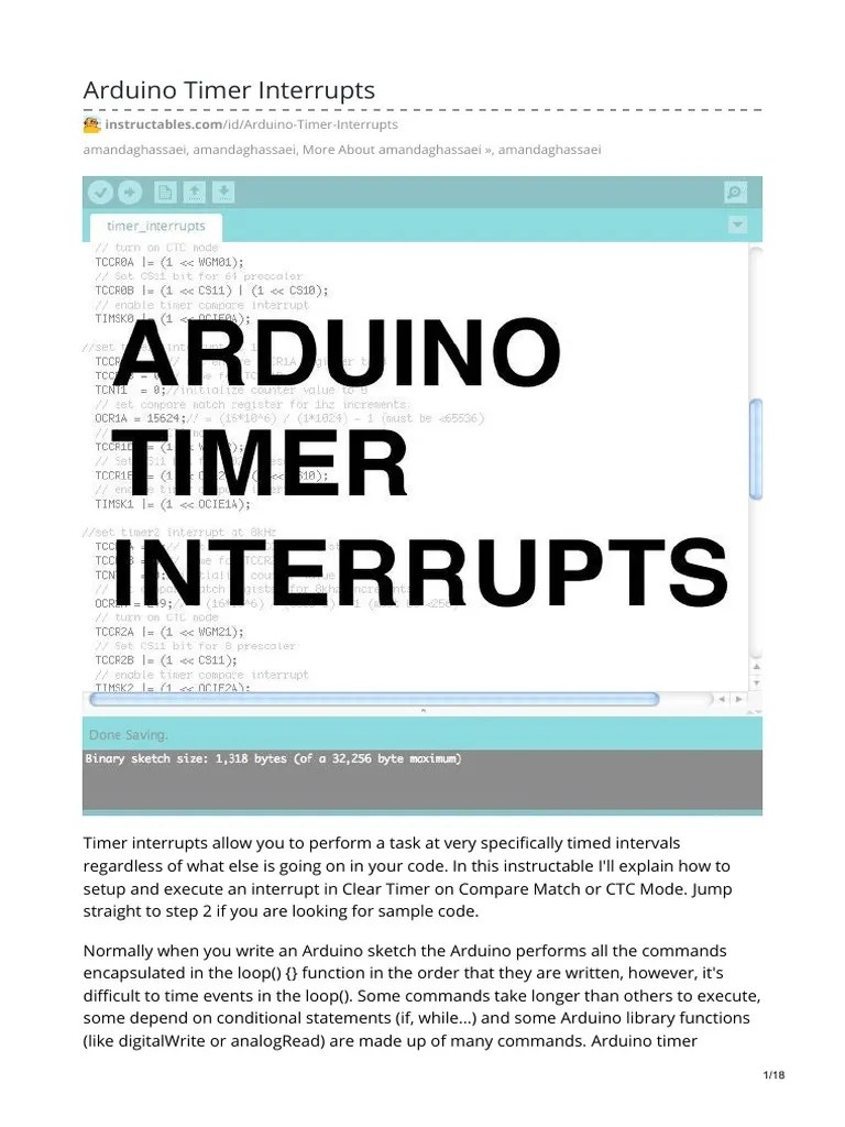 Arduino Timer Interrupts | PDF | Arduino | Amplitude