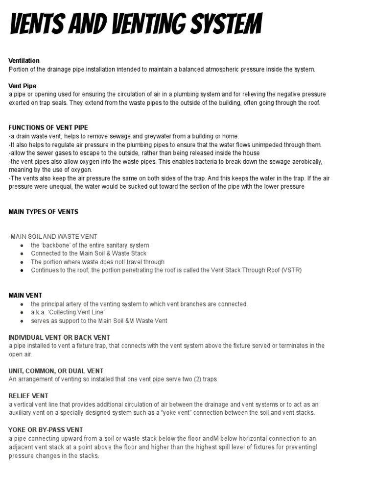 An In-Depth Guide To Plumbing Vents: Types, Functions, Requirements ...