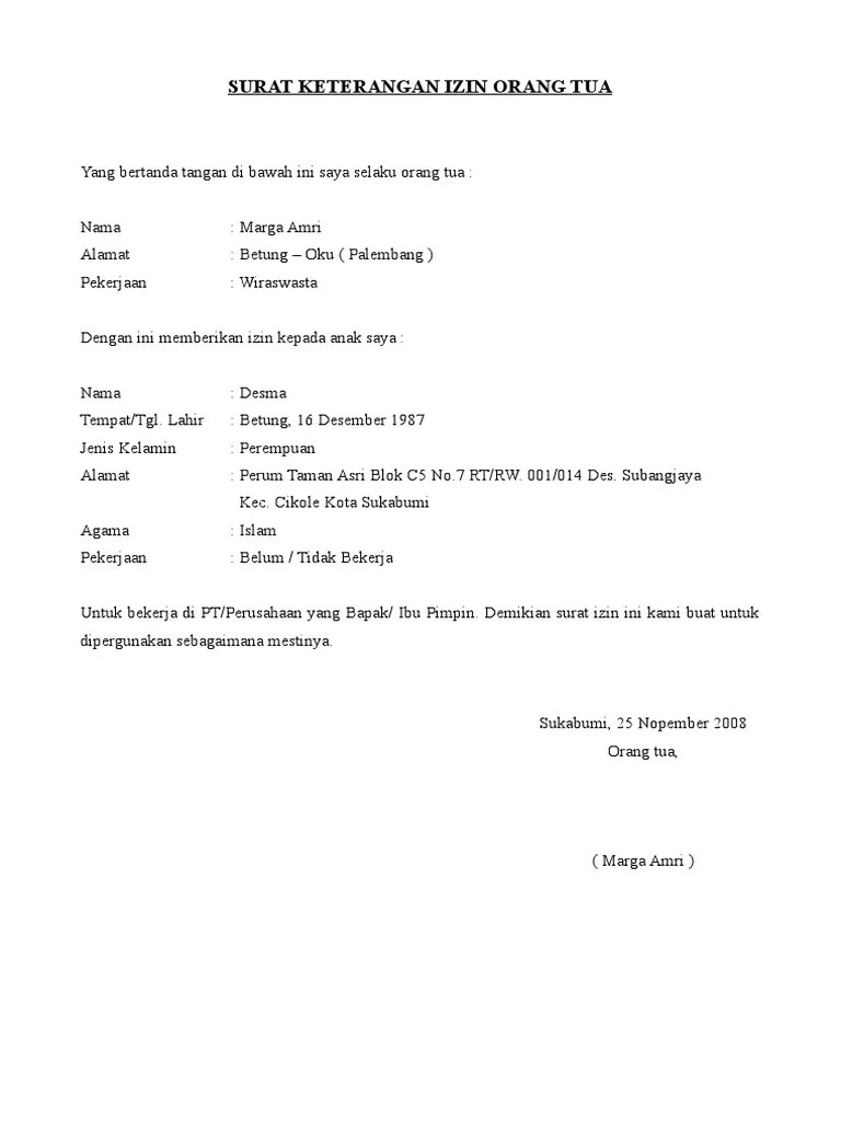 Ktp sebagai bukti bahwa orang yang menyatakan dalam surat pernyataan di di bawah ini kami sudah menyiapkan format surat pernyataan penghasilan orang tua ini dalam bentuk microsoft word, tinggal download. Contoh Surat Izin Orang Tua