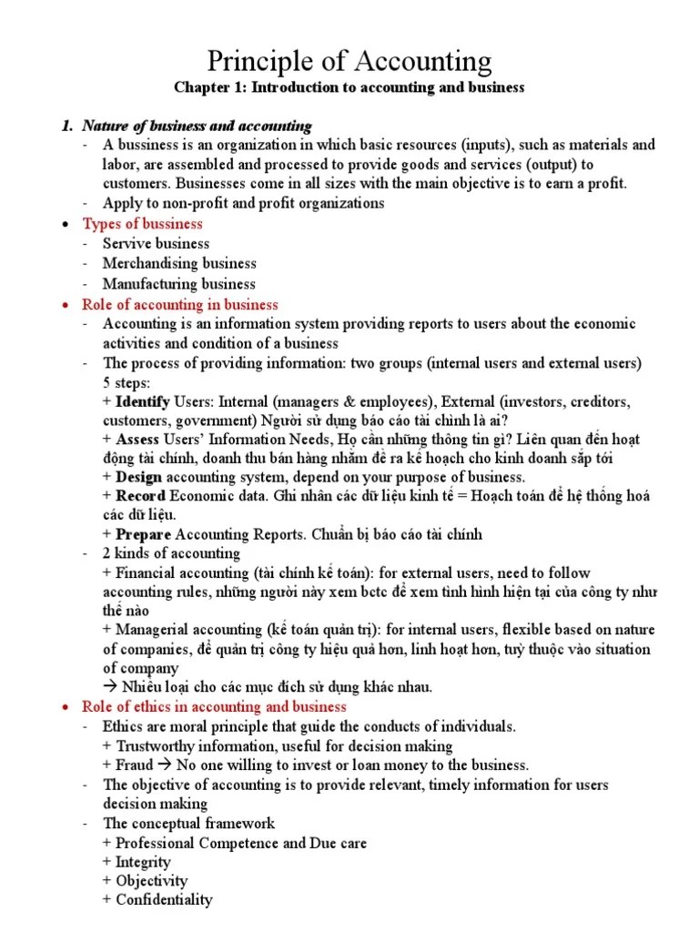 Principle Of Accounting 1 | PDF | Debits And Credits | Equity (Finance)