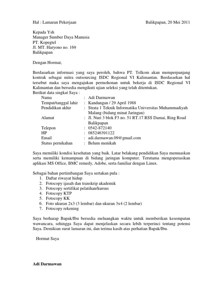 Membuat surat kontrak kerja untuk karyawan baru adalah hal penting untuk dilakukan ini untuk and rating. Lamaran Kerja Perpanjang Pdf