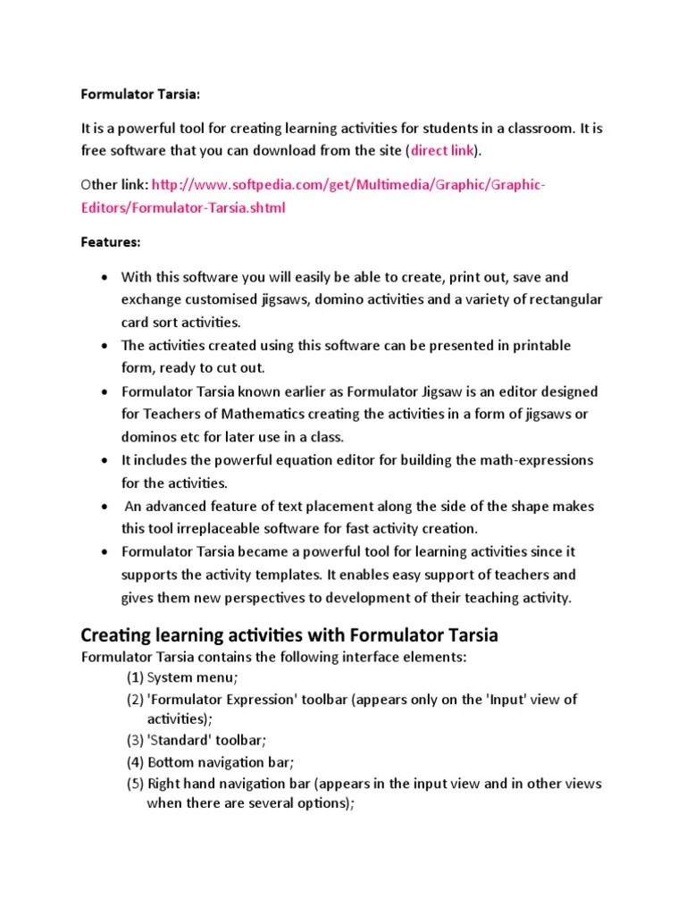 Using Formulator Tarsia | PDF | Button (Computing) | Human–Computer ...