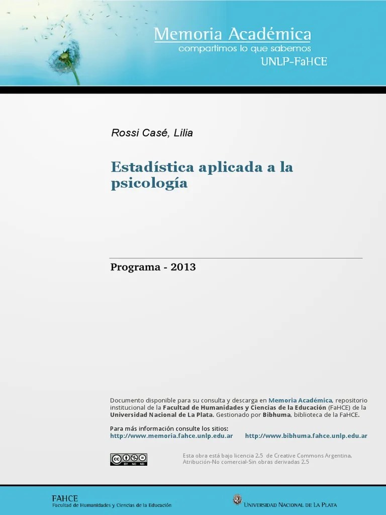 Estadistica Aplicada A La Psicología | PDF | Estadísticas | Prueba ...