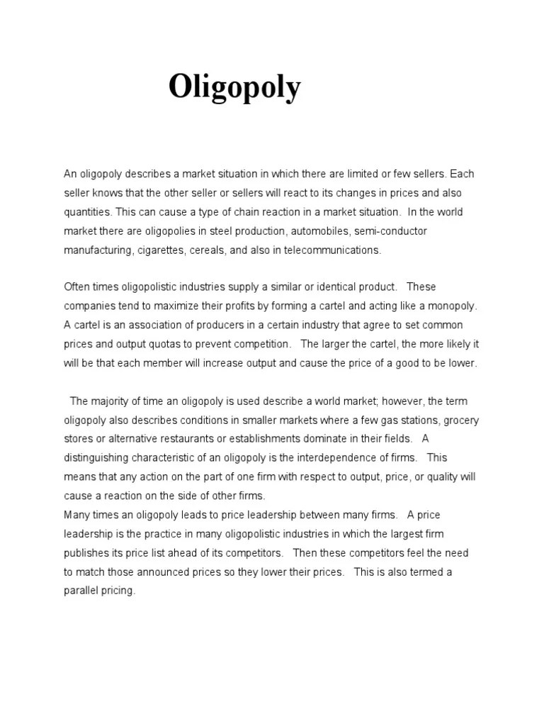 Oligopoly | PDF | Oligopoly | Ford Motor Company