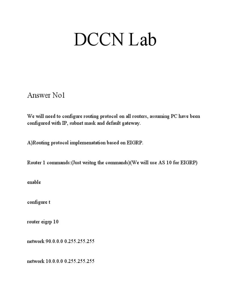 BSCS DCCN Lab Final Paper | PDF | Router (Computing) | Computer Network