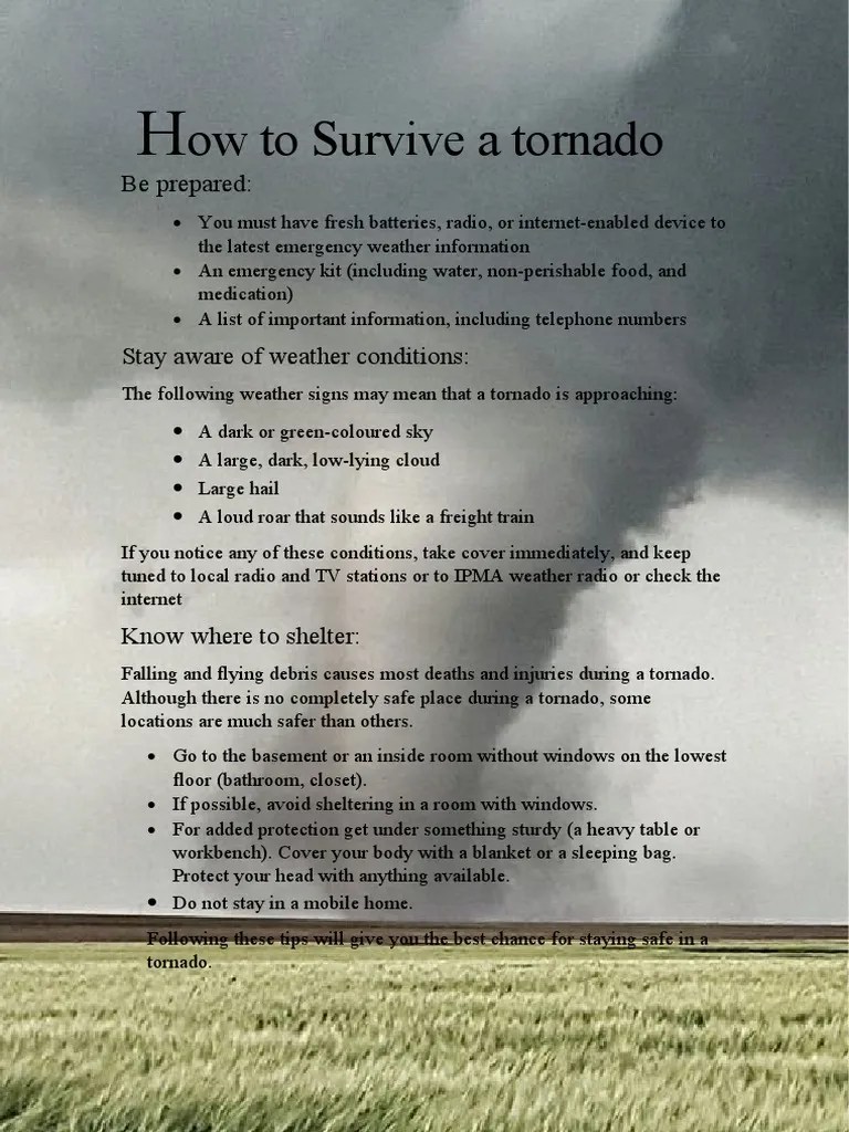 How To Survive A Tornado | PDF