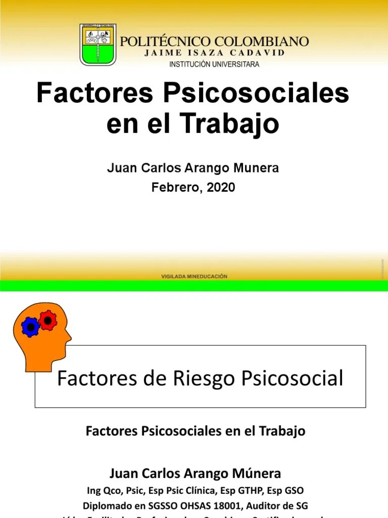 Factores Psicosociales En El Trabajo: Identificación, Evaluación Y Prevención De Riesgos | PDF ...