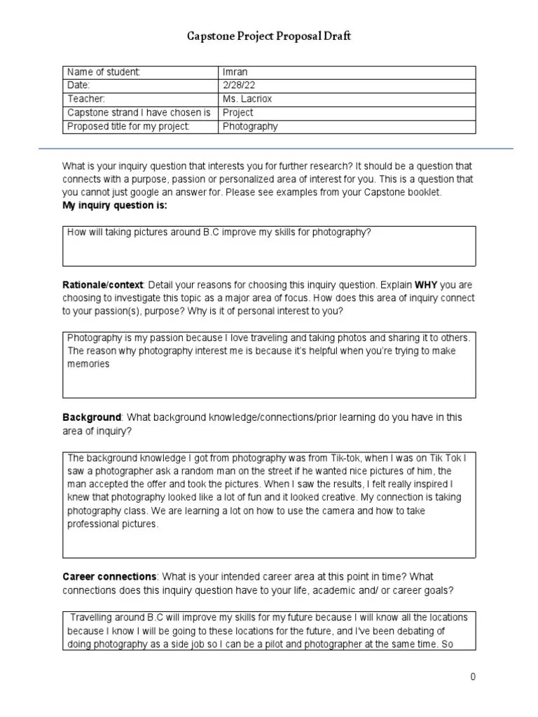 Q3 Edited - Capstone Project Proposal Draft S | Download Free PDF ...