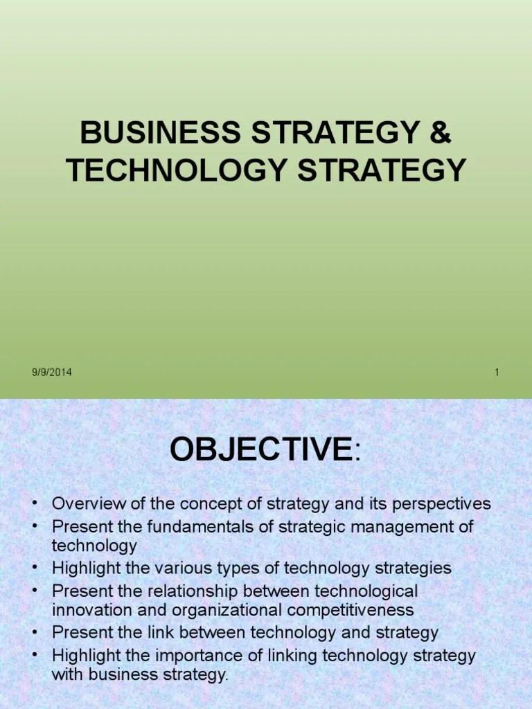 Business Strategy - Technology Strategy (Student Copy) | PDF ...