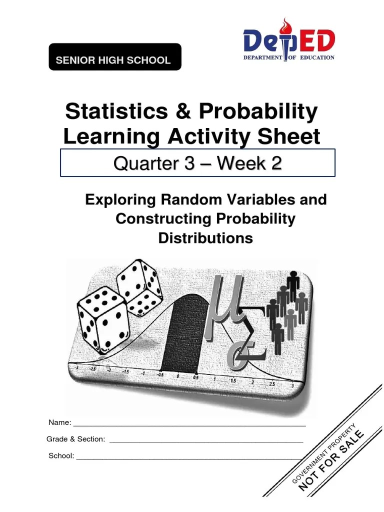 Statistics & Probability Learning Activity Sheet: Quarter 3 - Week 2 | PDF | Probability ...