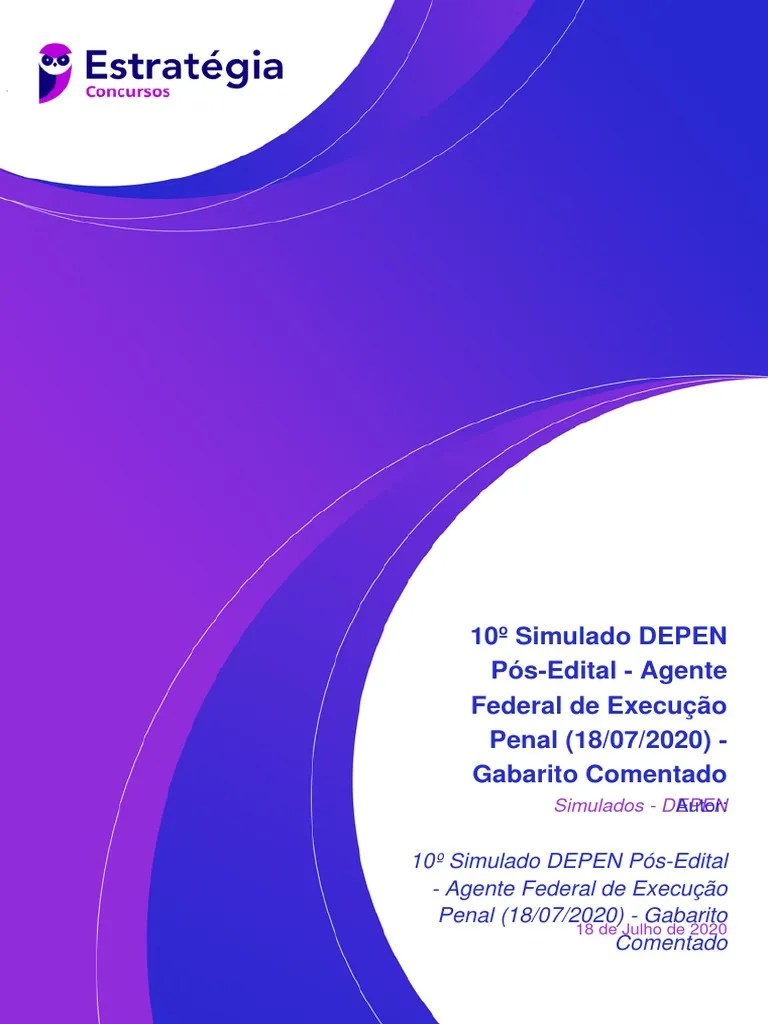 10 Simulado Depen Pos Edital Agente Federal De Execucao Penal 18 07 ...