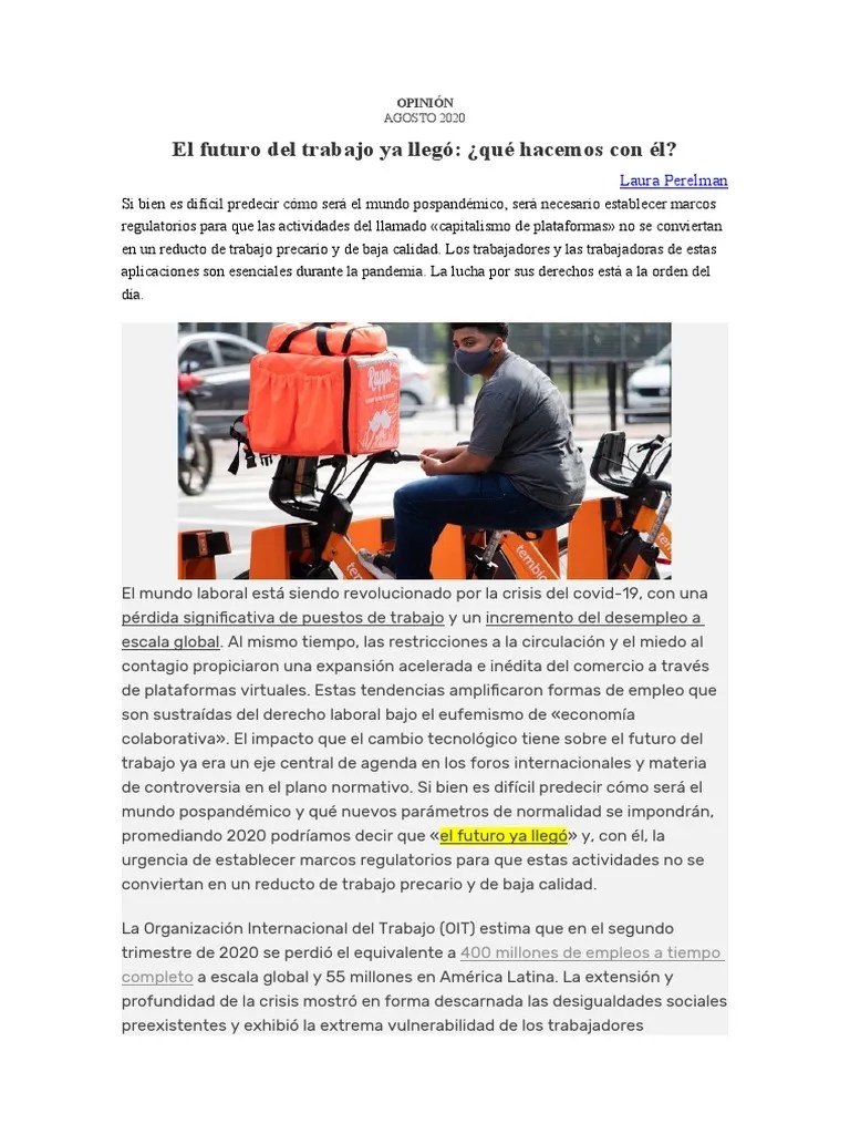 El Futuro Del Trabajo Ya Llegó | PDF | Derecho Laboral | Capitalismo