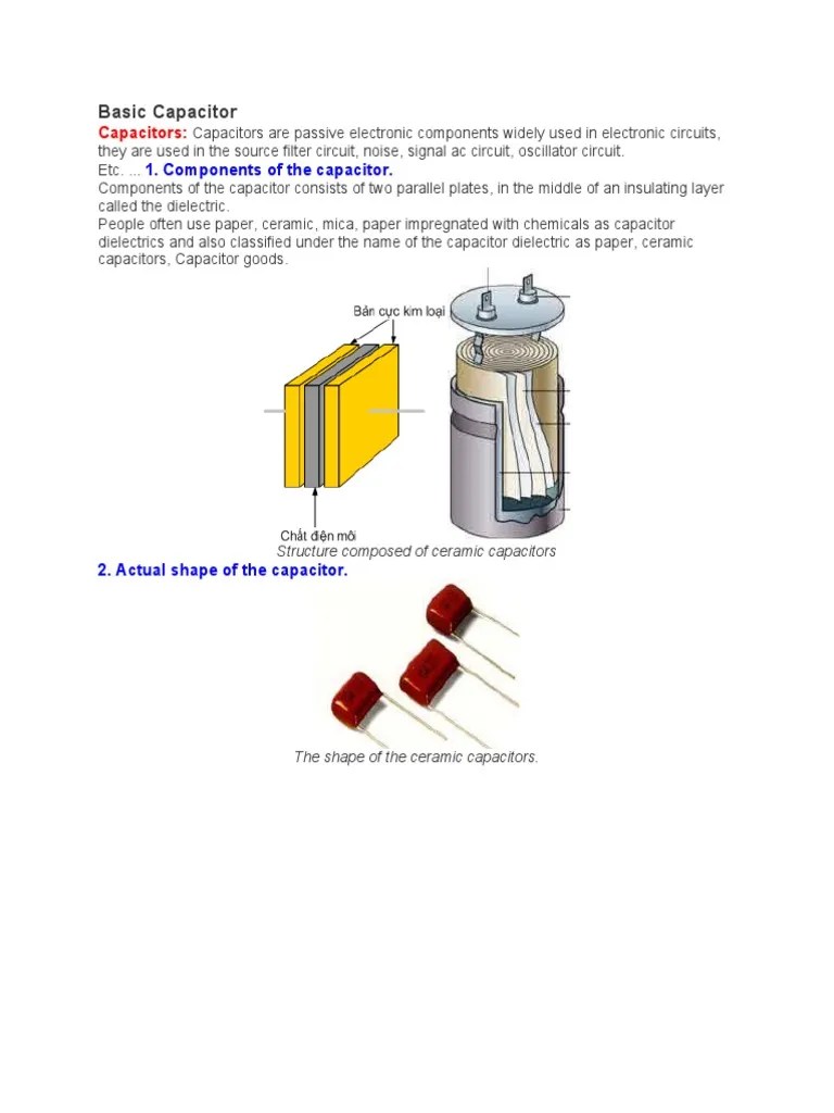 Basic Electronics Capacitor | PDF | Capacitor | Series And Parallel ...