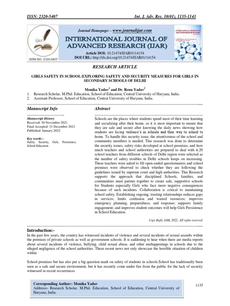 Girls Safety In School:exploring Safety And Security Measures For Girls ...