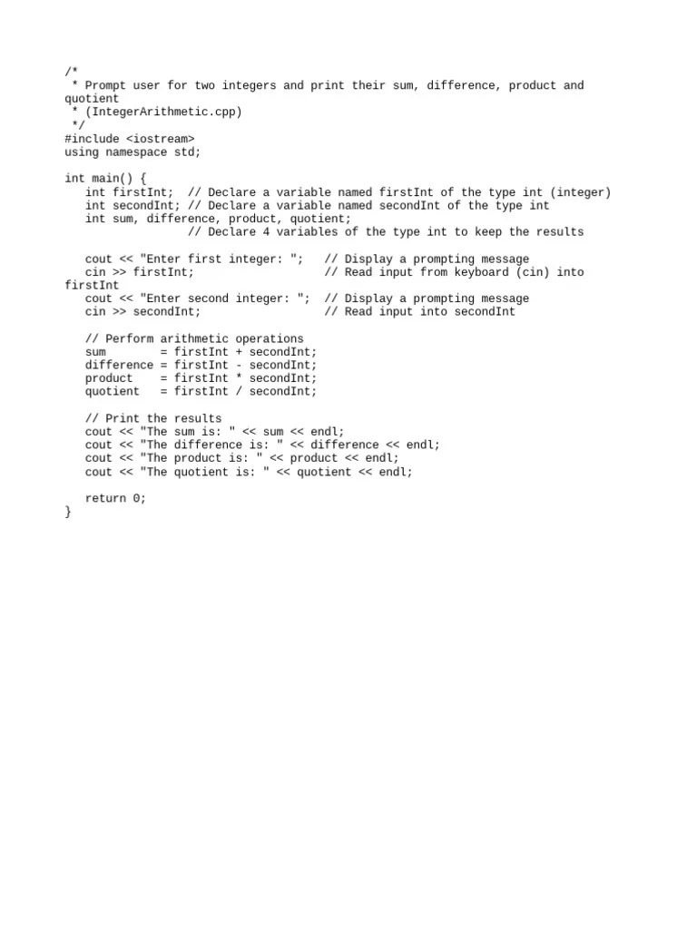 Add Two Numbers C++ | PDF