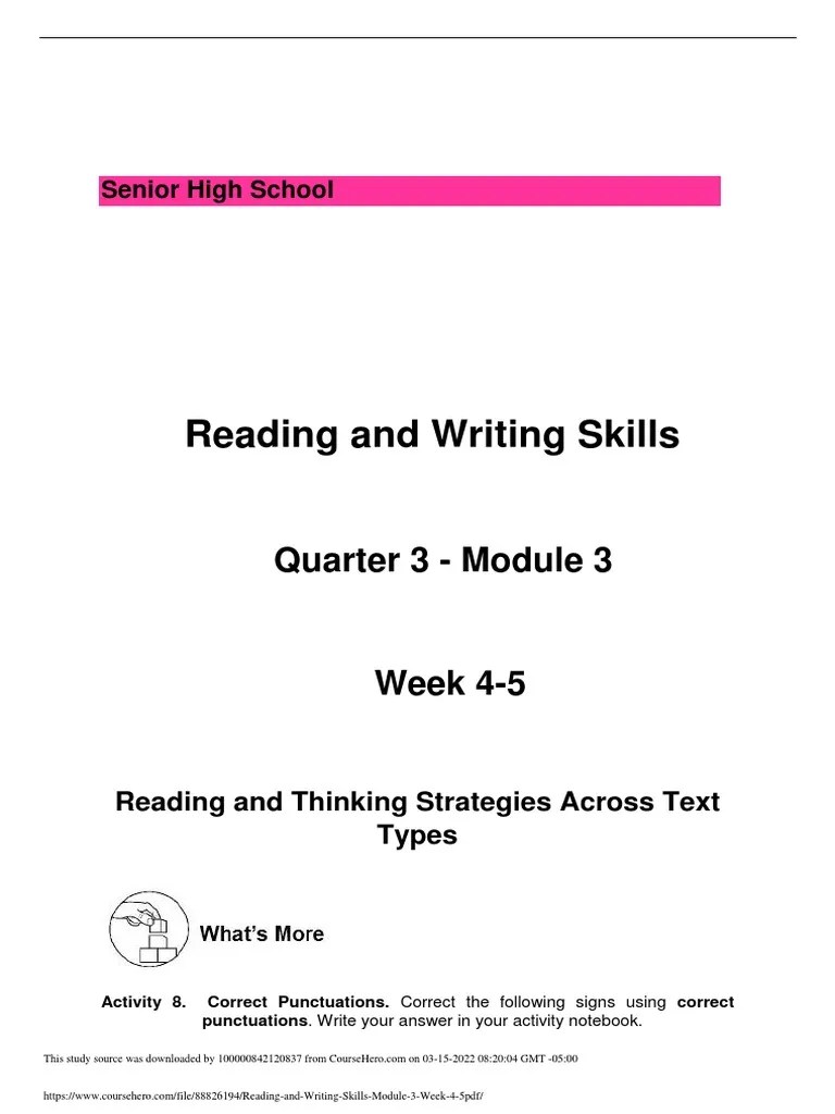 Reading And Writing Skills Module 3 Week 4 5 PDF | PDF | Fires