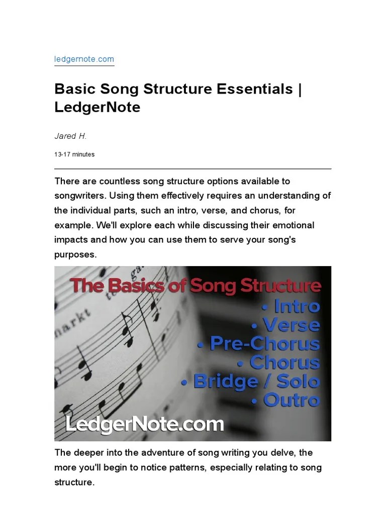 Basic Song Structure Essentials LedgerNote | Download Free PDF | Song ...