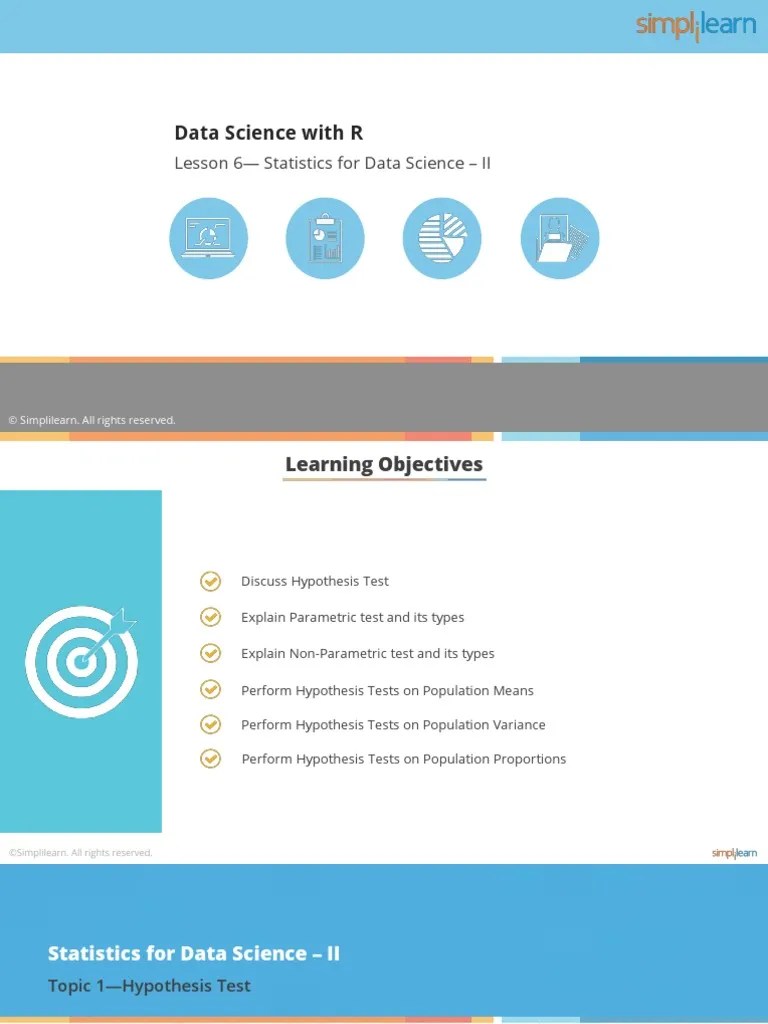 Lesson 6 - Statistics For Data Science - II | PDF | Student's T Test | Analysis Of Variance