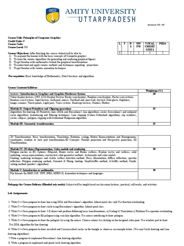 Eg Syllabus 2023 Pdf Computer Aided Design 3 D Computer Graphics - Best Colorful Textures in Full HD