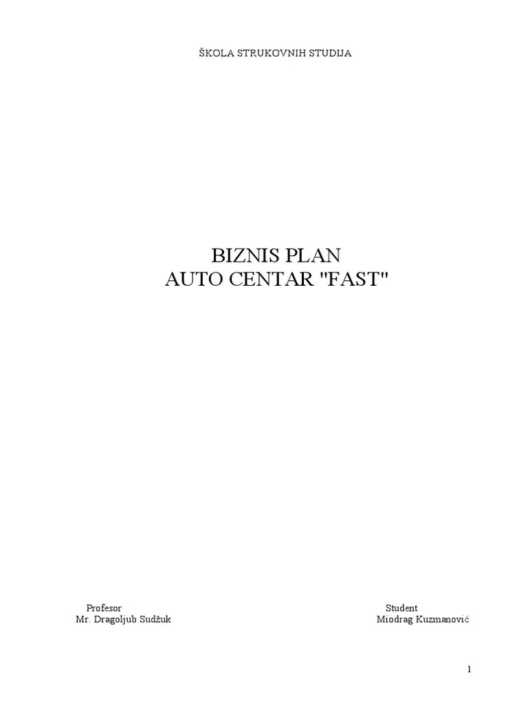 Biznis Plan | PDF