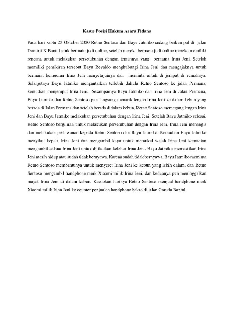 Kasus Posisi Hukum Acara Pidana | PDF