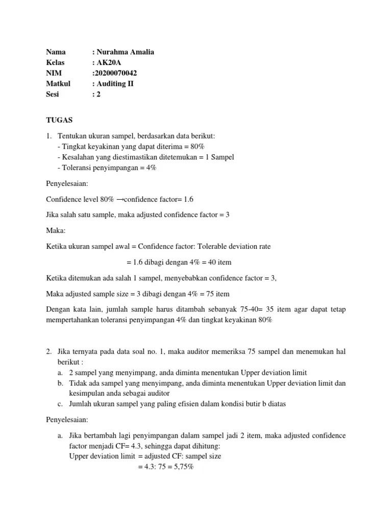 Tugas 2 Auditing II | PDF