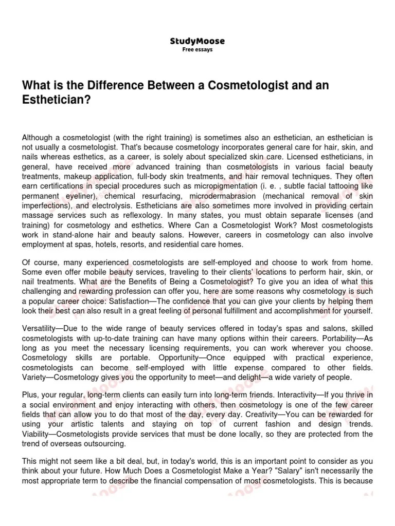 What is the difference between a cosmetologist and an esthetician?
