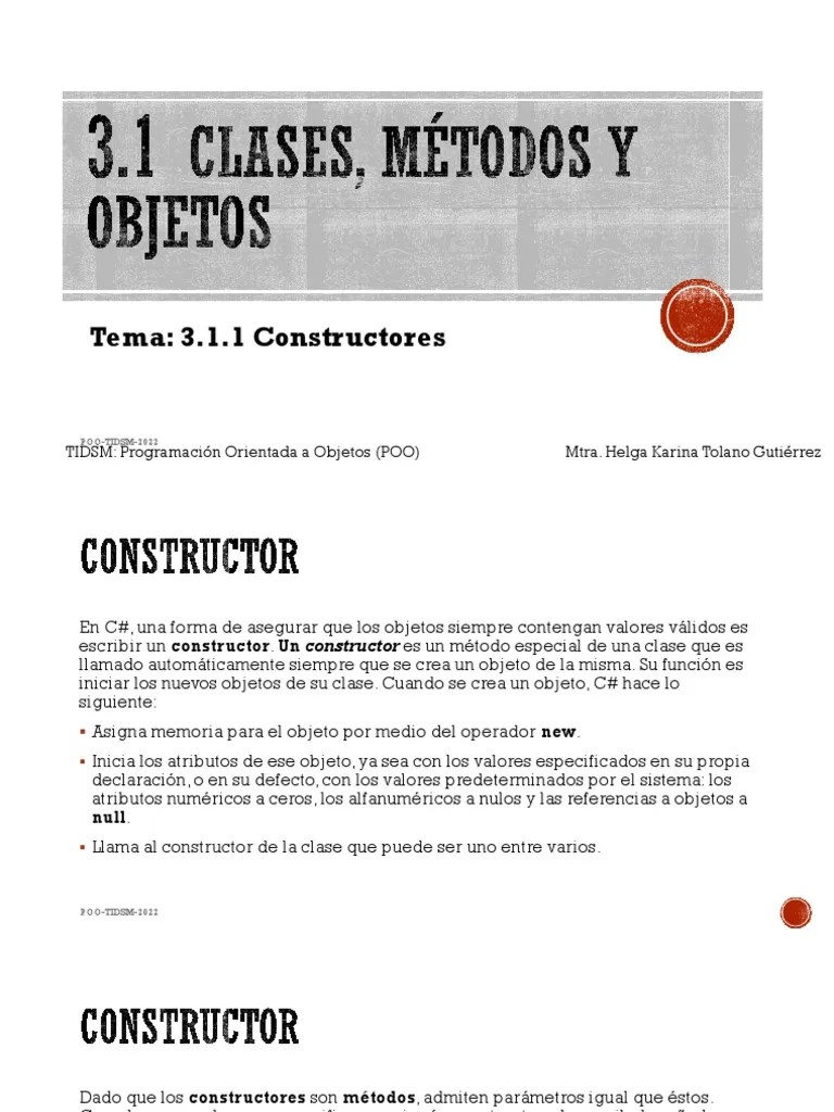 POO 3.1.1-Constructores | PDF | Programación | Constructor ...