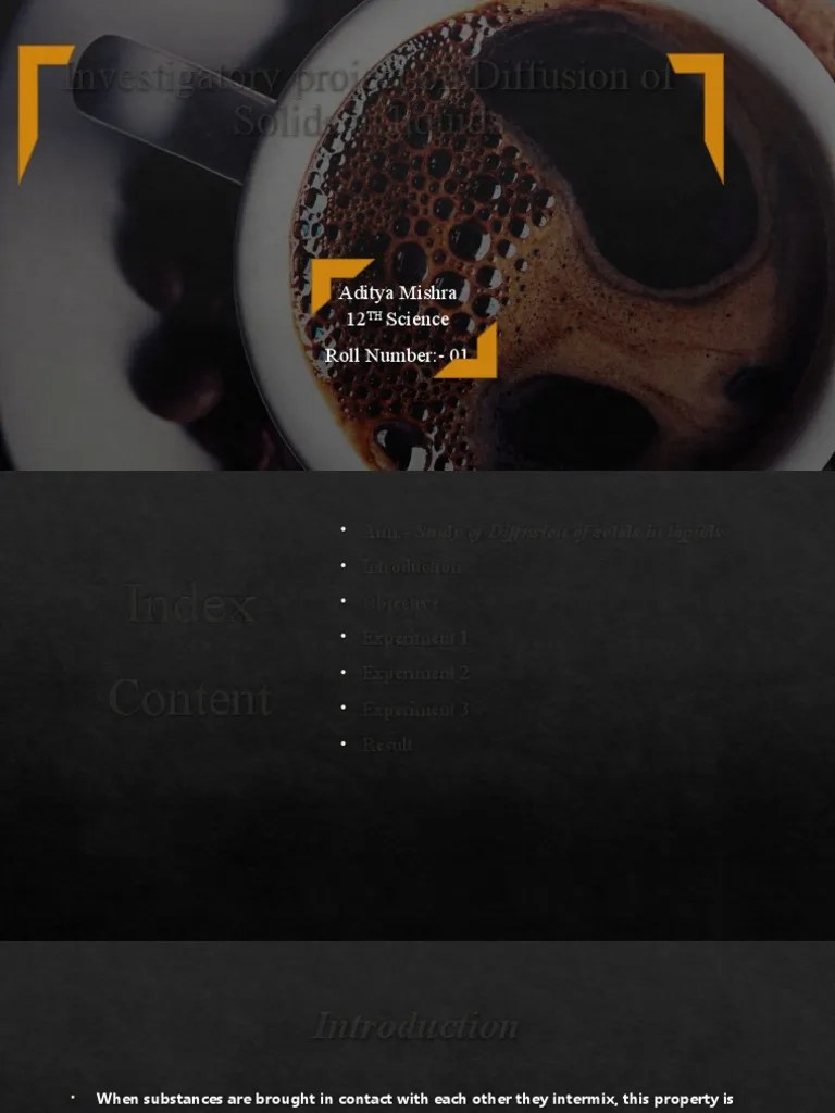 Diffusion Of Solids In Liquids | PDF | Diffusion | Liquids