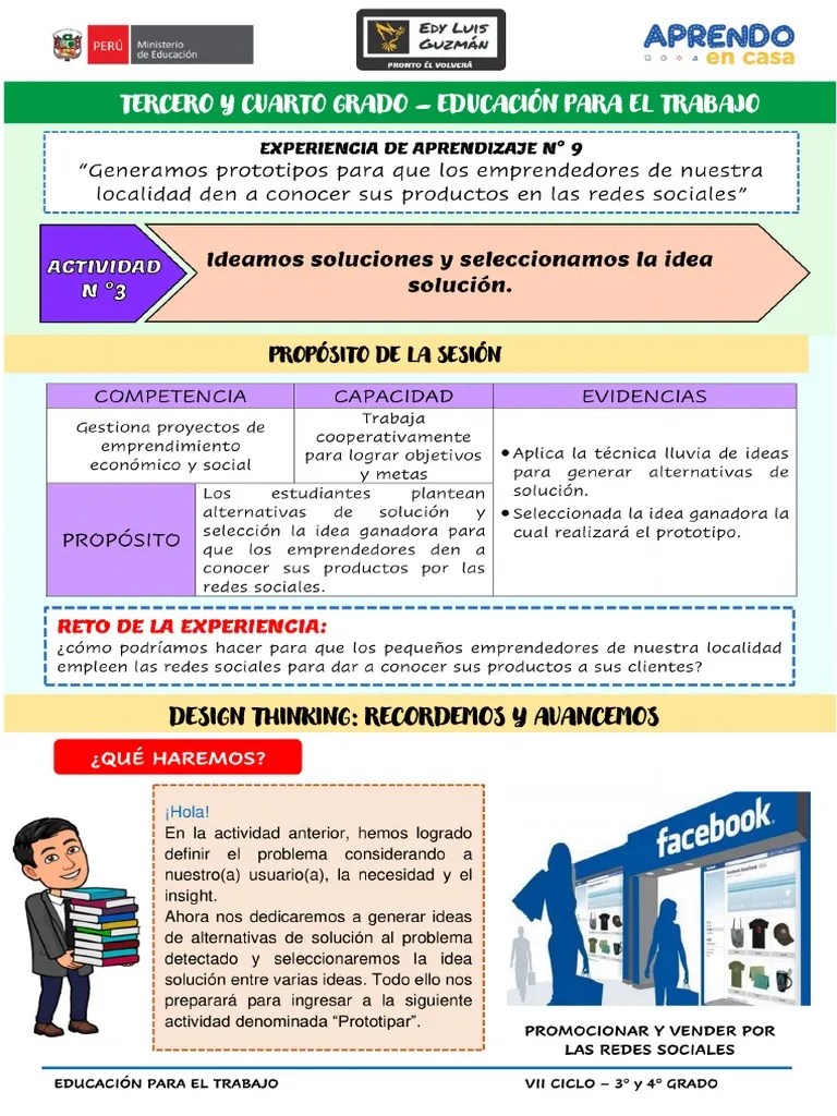 IX EXPERIENCIA DE APRENDIZAJE - ACT 3 - 3° Y 4° GRADO EPT ... | PDF