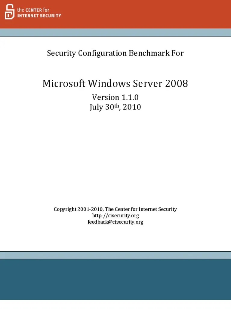 CIS Windows Server 2008 Benchmark V1.1.0 | PDF | Information Security | Remote Desktop Services