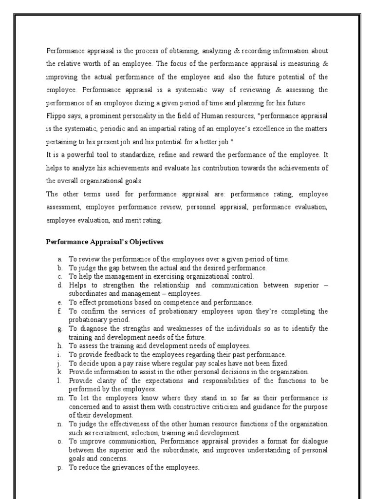 Performance Appraisal | PDF | Performance Appraisal | Goal