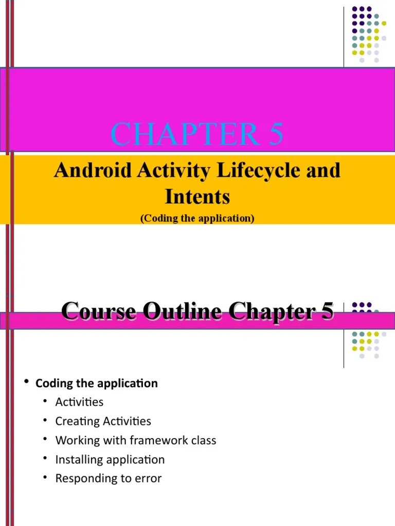 Chapter5 Android Activity Lifecycle And Intents | PDF | Method ...