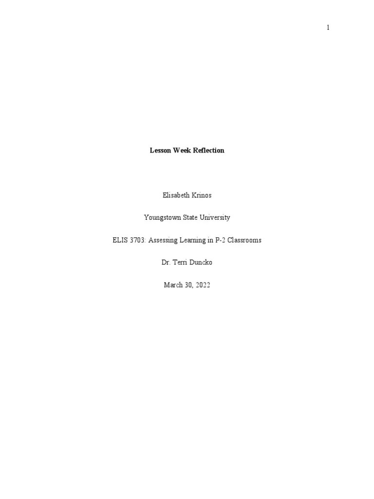 Reflection Eportfolio - Elis 3703 | PDF | Rubric (Academic ...