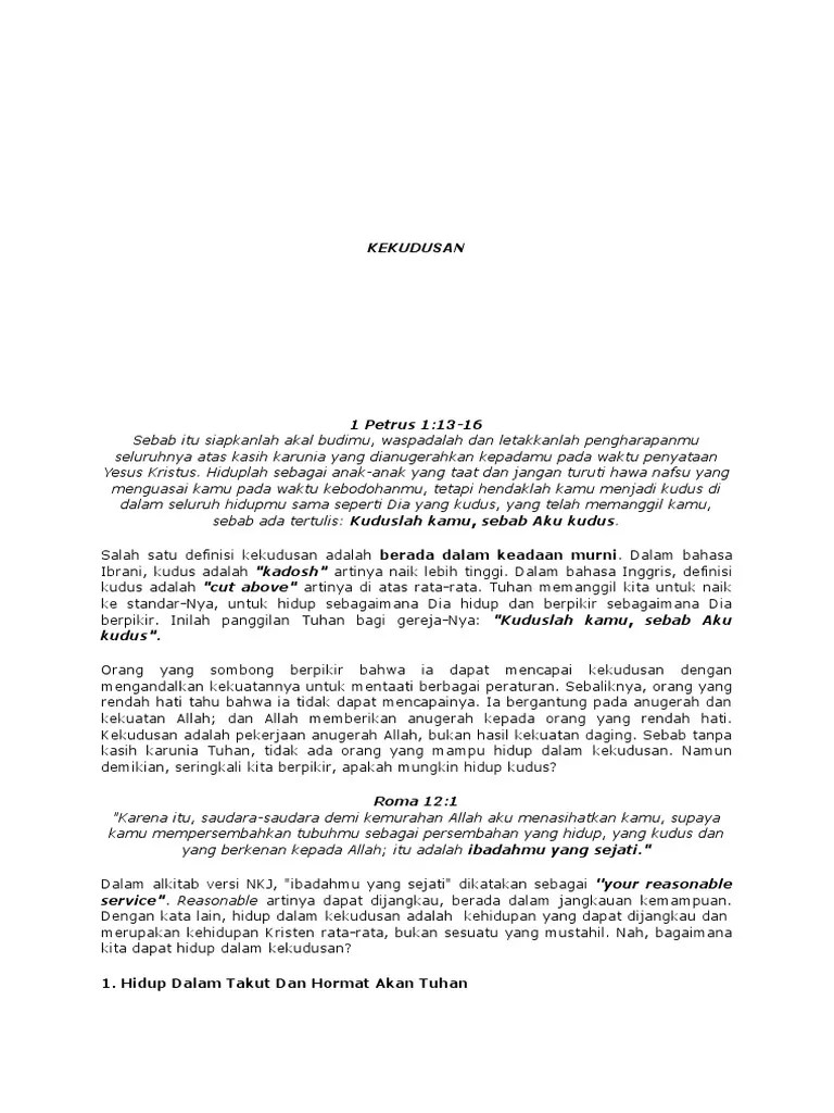 KEKUDUSAN | PDF