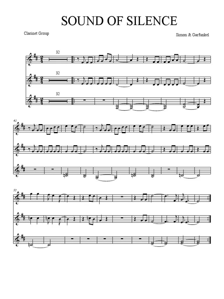 SOUND Of SILENCE CLARINET | PDF