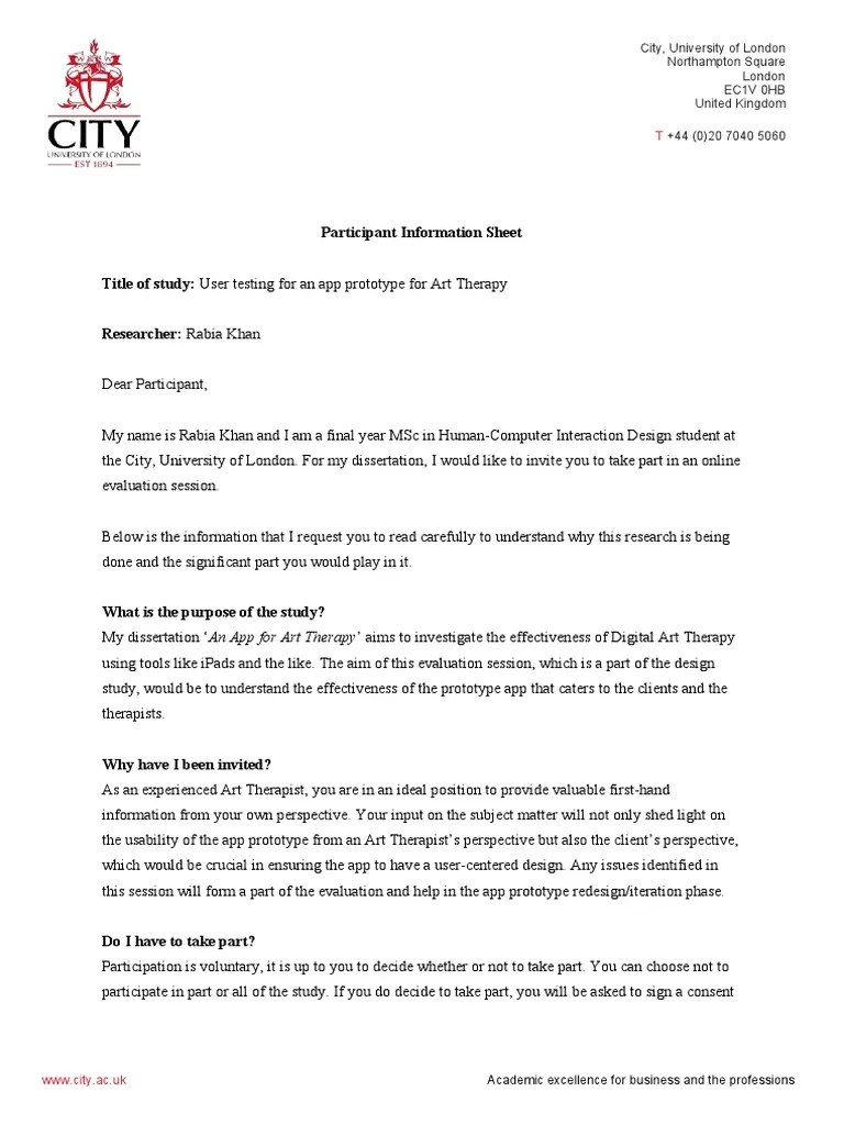 Participant Information Sheet And Consent Form | PDF | Information Privacy | Computing