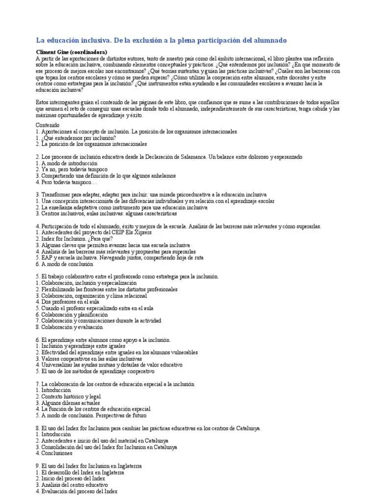 Educacion Inclusiva | PDF | Maestros | Salón De Clases