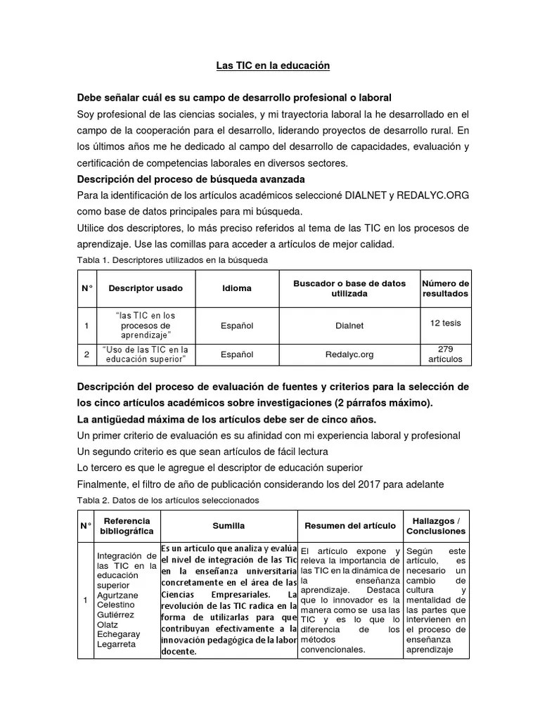 Las TIC En La Educación | PDF | Tecnología De Información Y Comunicaciones | Aprendizaje