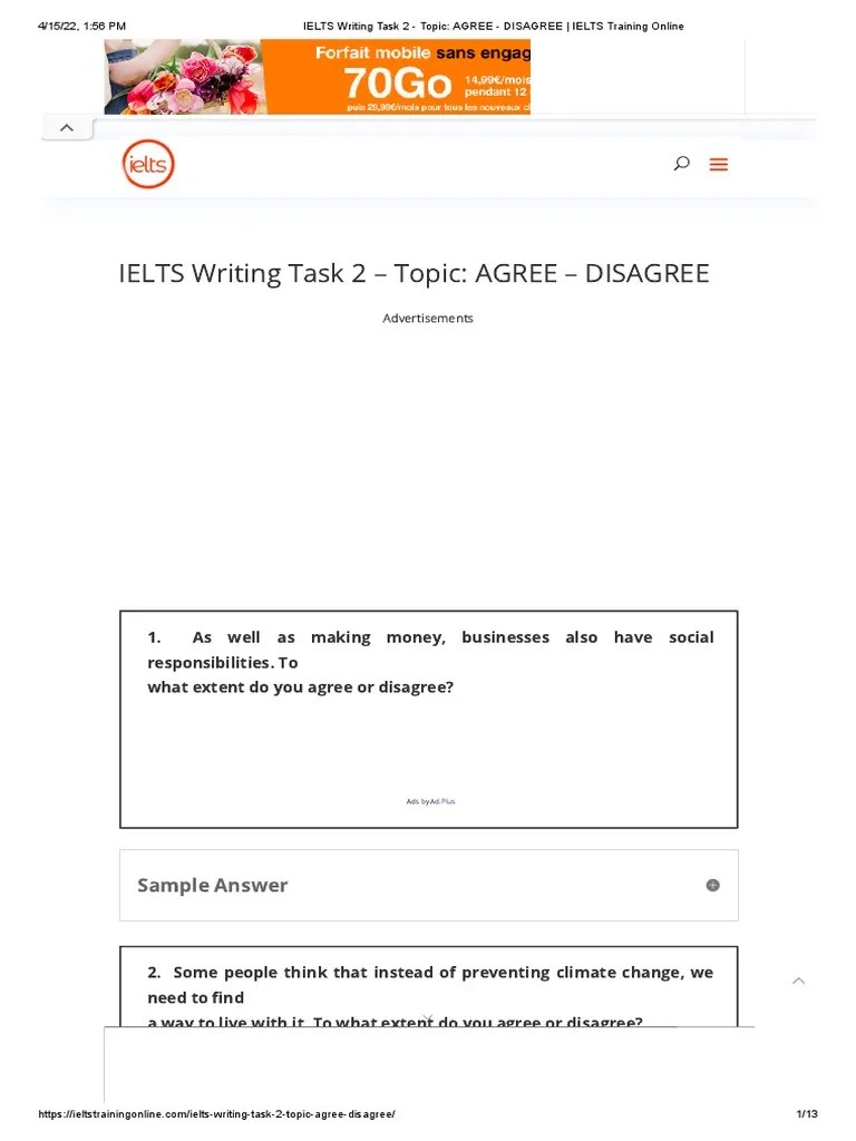 IELTS Writing Task 2 - Topic: AGREE - DISAGREE: Sample Answer | PDF | Taxes | Egalitarianism