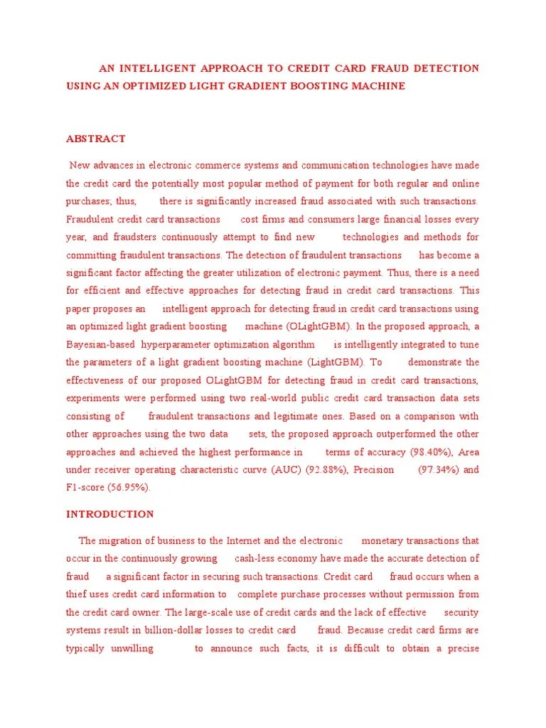 Credit Card Fraud Detection Using Random Forest Algorithm And CNN | PDF ...