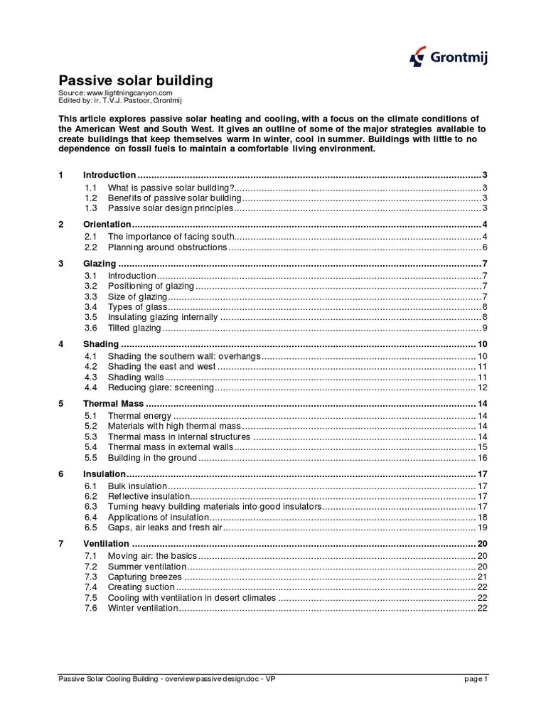 Passive Solar Building | PDF | Solar Energy | Building Insulation