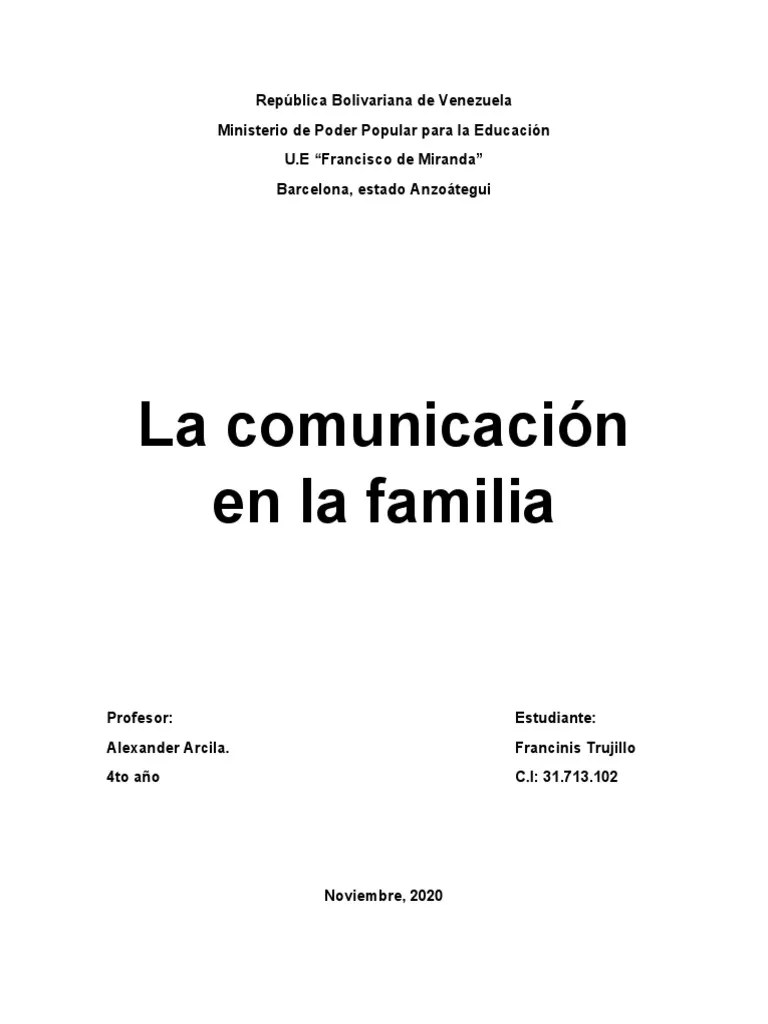 La Comunicacion En La Familia | PDF | Comunicación | Aprendizaje