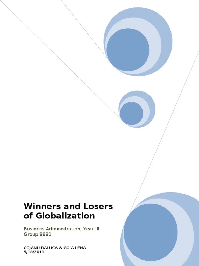 The Winners And Losers Of Globalization | PDF | Globalization | Employment