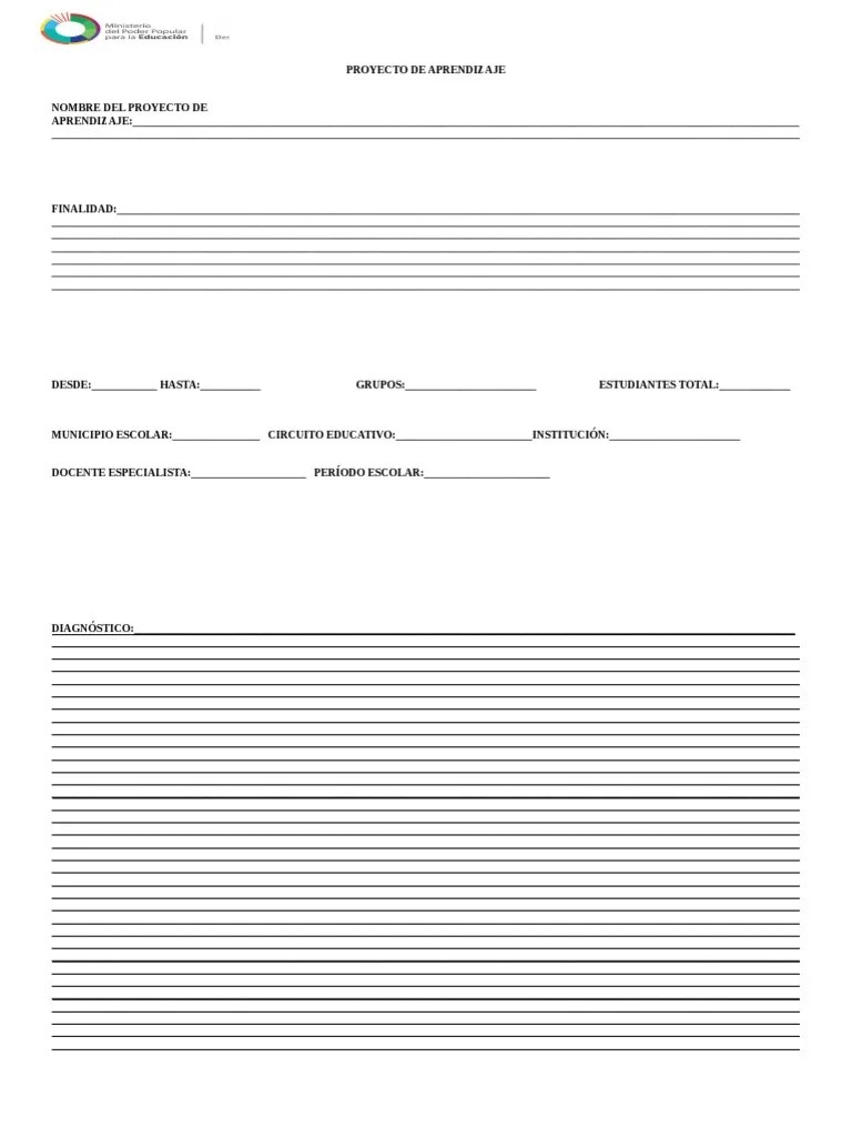 Proyecto De Aprendizaje | PDF | Evaluación | Aprendizaje