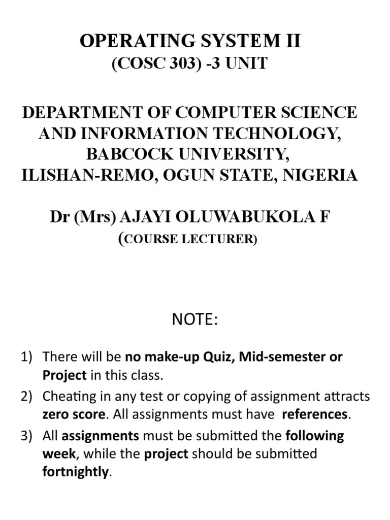 Operating System II | PDF | Process (Computing) | Kernel (Operating System)