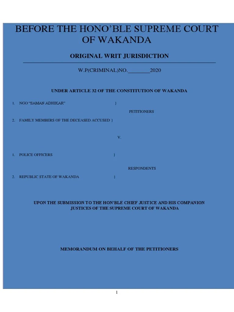 Moot Memo - Team I1 - Petitioner | PDF | Bail | Arrest